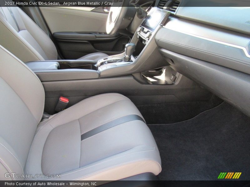 Aegean Blue Metallic / Gray 2017 Honda Civic EX-L Sedan