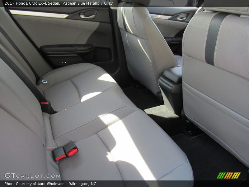 Aegean Blue Metallic / Gray 2017 Honda Civic EX-L Sedan