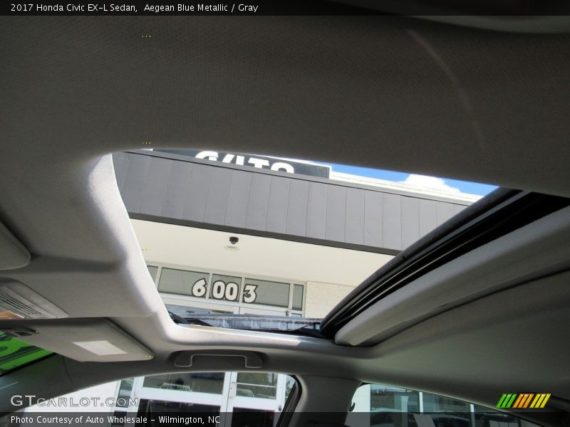 Aegean Blue Metallic / Gray 2017 Honda Civic EX-L Sedan