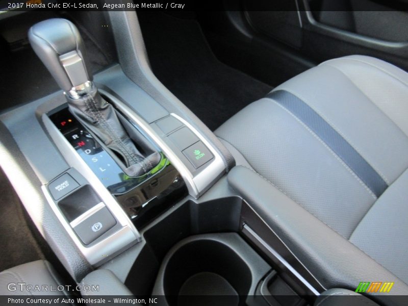 Aegean Blue Metallic / Gray 2017 Honda Civic EX-L Sedan