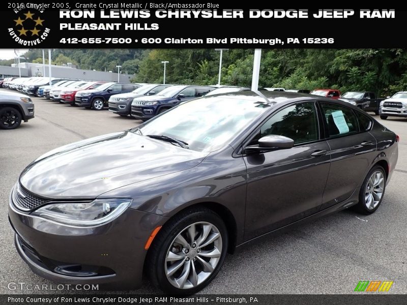 Granite Crystal Metallic / Black/Ambassador Blue 2016 Chrysler 200 S