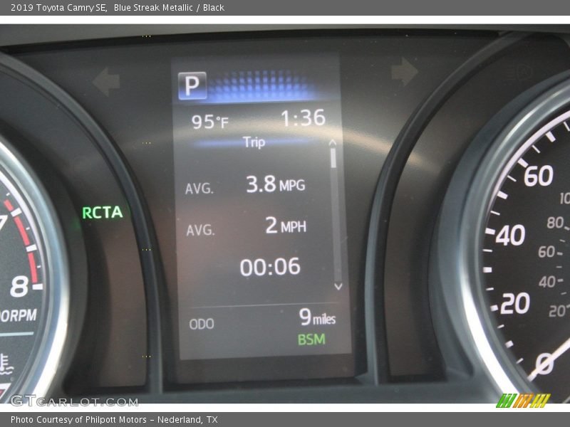 Blue Streak Metallic / Black 2019 Toyota Camry SE