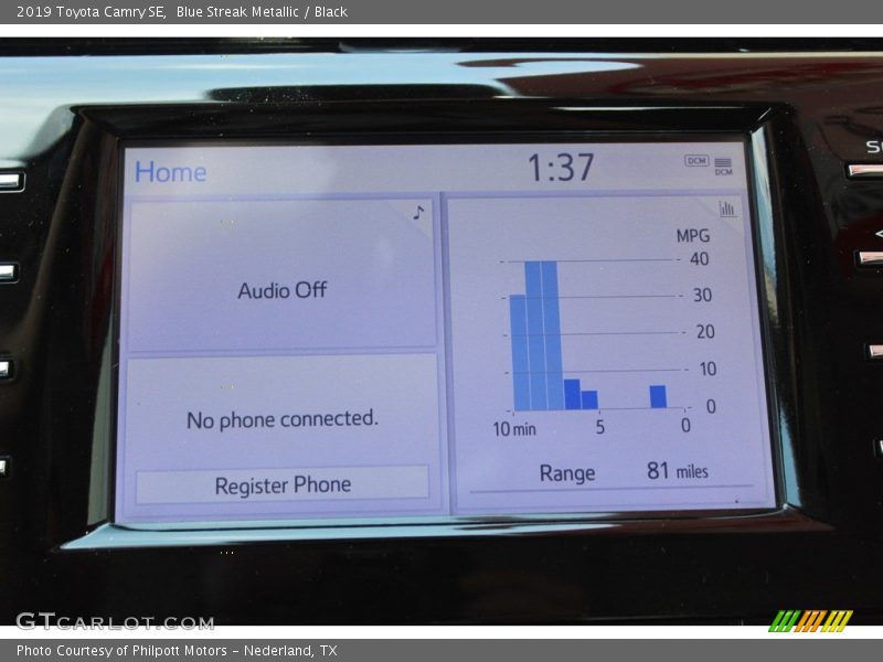 Blue Streak Metallic / Black 2019 Toyota Camry SE