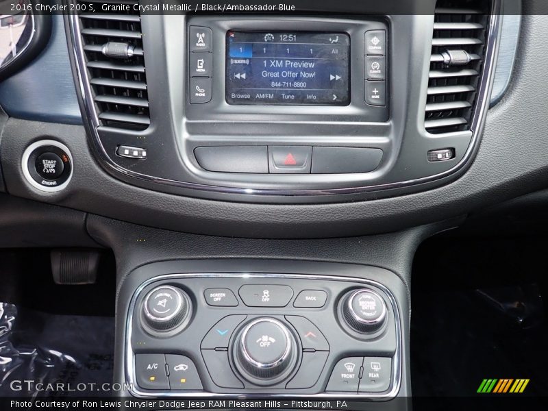 Granite Crystal Metallic / Black/Ambassador Blue 2016 Chrysler 200 S