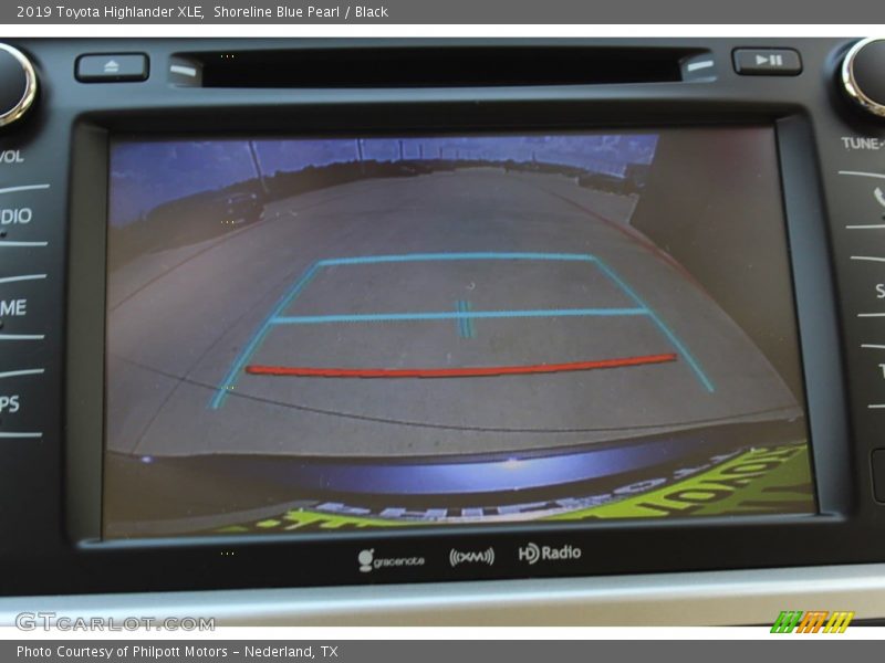 Shoreline Blue Pearl / Black 2019 Toyota Highlander XLE