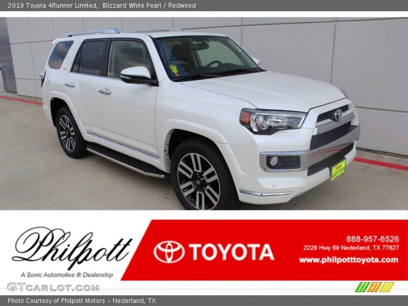 Blizzard White Pearl / Redwood 2019 Toyota 4Runner Limited