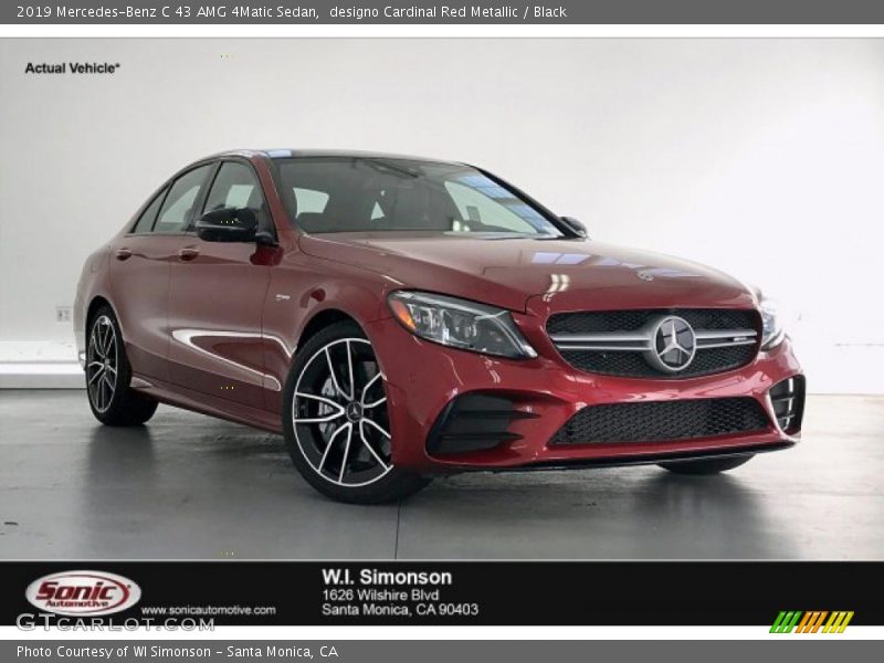 designo Cardinal Red Metallic / Black 2019 Mercedes-Benz C 43 AMG 4Matic Sedan