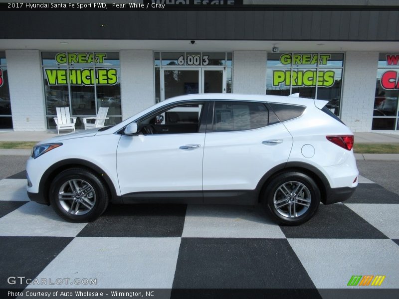 Pearl White / Gray 2017 Hyundai Santa Fe Sport FWD