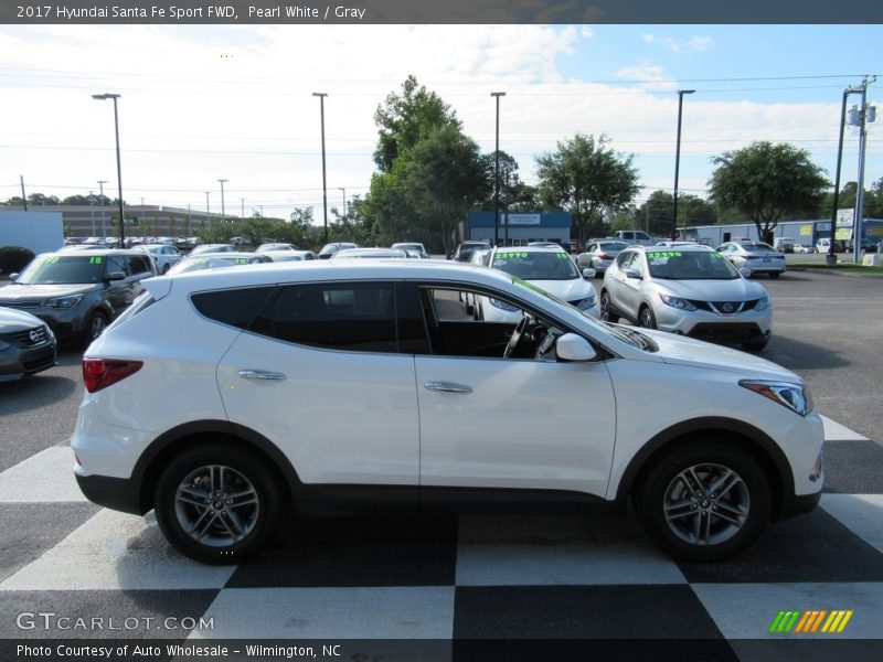 Pearl White / Gray 2017 Hyundai Santa Fe Sport FWD
