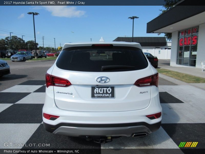 Pearl White / Gray 2017 Hyundai Santa Fe Sport FWD