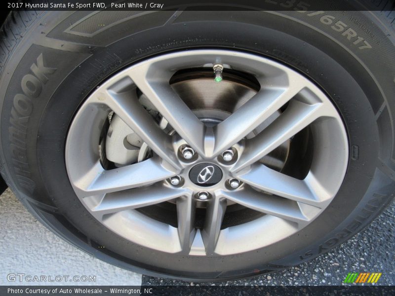 Pearl White / Gray 2017 Hyundai Santa Fe Sport FWD