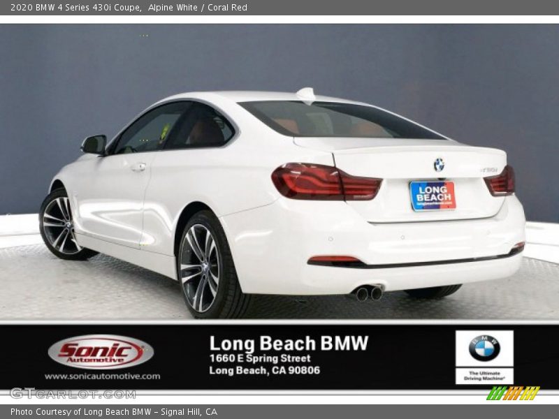 Alpine White / Coral Red 2020 BMW 4 Series 430i Coupe