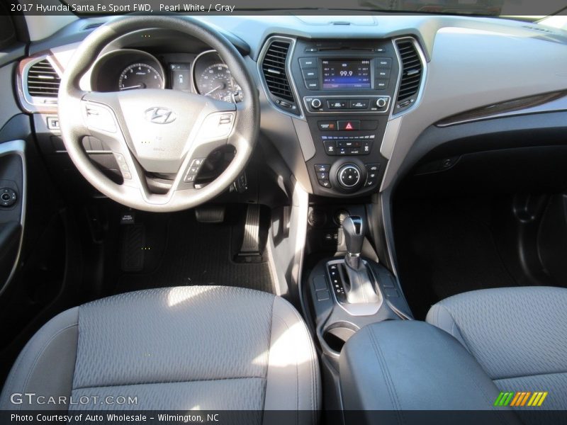 Pearl White / Gray 2017 Hyundai Santa Fe Sport FWD