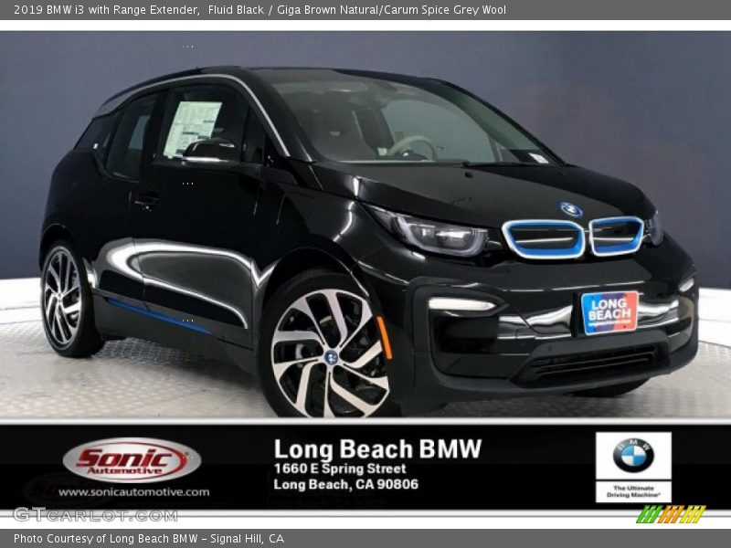 Fluid Black / Giga Brown Natural/Carum Spice Grey Wool 2019 BMW i3 with Range Extender