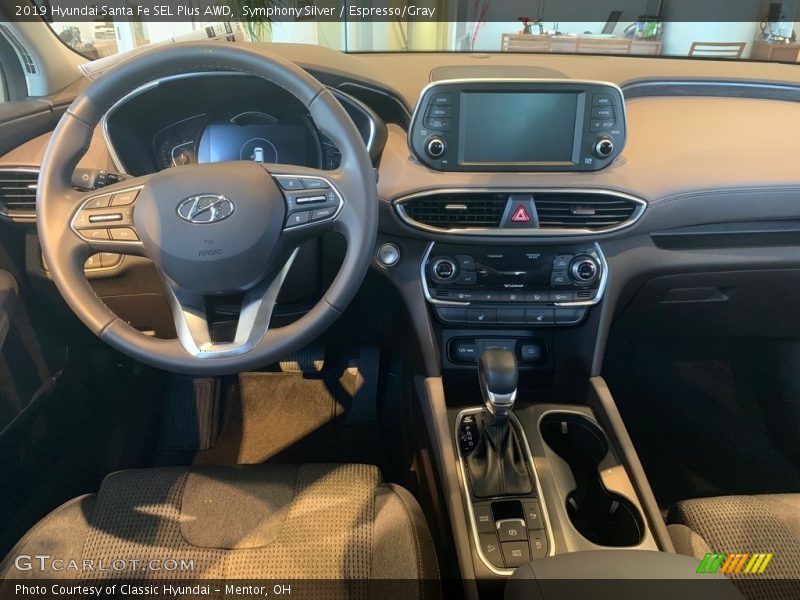 Symphony Silver / Espresso/Gray 2019 Hyundai Santa Fe SEL Plus AWD