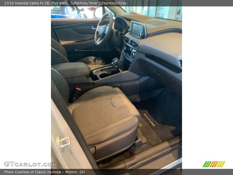 Symphony Silver / Espresso/Gray 2019 Hyundai Santa Fe SEL Plus AWD