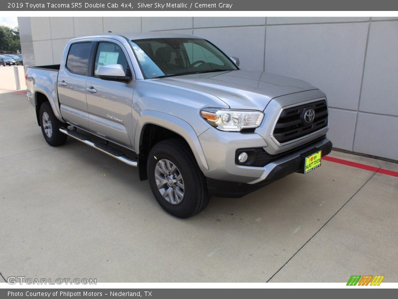 Silver Sky Metallic / Cement Gray 2019 Toyota Tacoma SR5 Double Cab 4x4