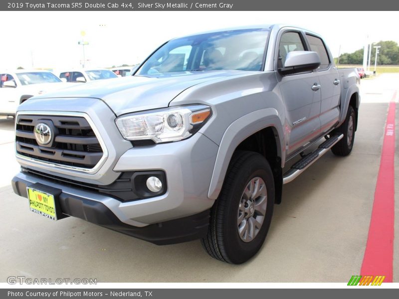 Silver Sky Metallic / Cement Gray 2019 Toyota Tacoma SR5 Double Cab 4x4