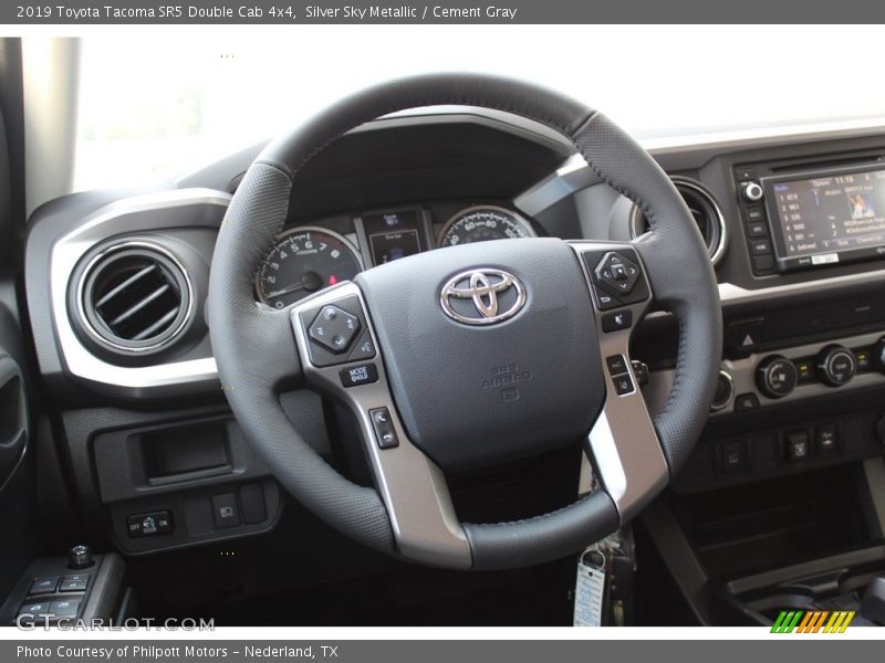 Silver Sky Metallic / Cement Gray 2019 Toyota Tacoma SR5 Double Cab 4x4