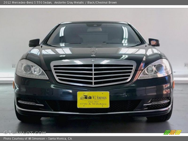 Andorite Gray Metallic / Black/Chestnut Brown 2012 Mercedes-Benz S 550 Sedan