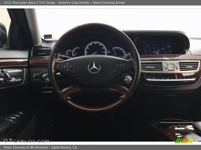 Andorite Gray Metallic / Black/Chestnut Brown 2012 Mercedes-Benz S 550 Sedan