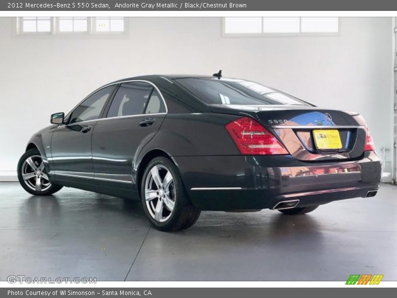 Andorite Gray Metallic / Black/Chestnut Brown 2012 Mercedes-Benz S 550 Sedan
