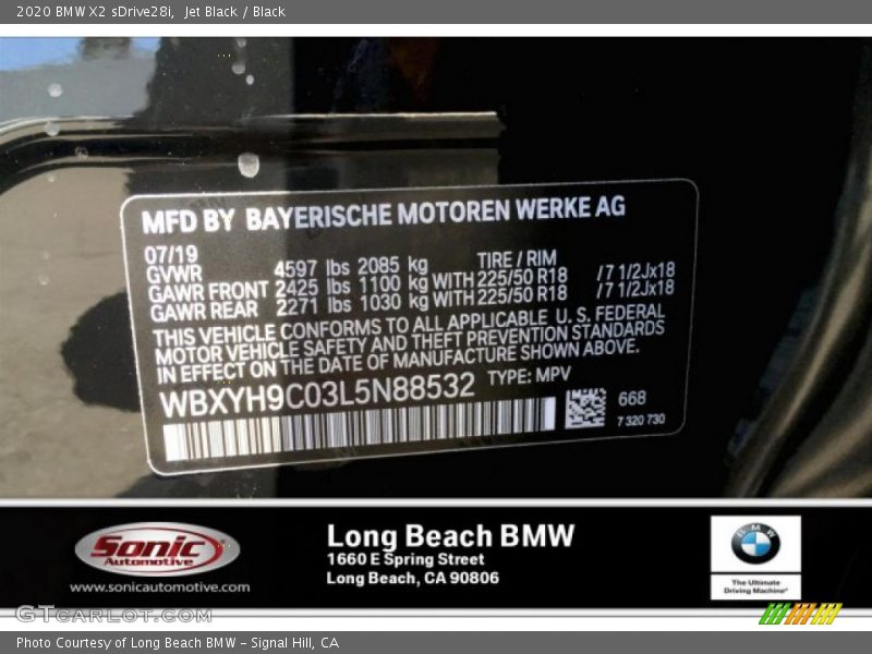 Jet Black / Black 2020 BMW X2 sDrive28i