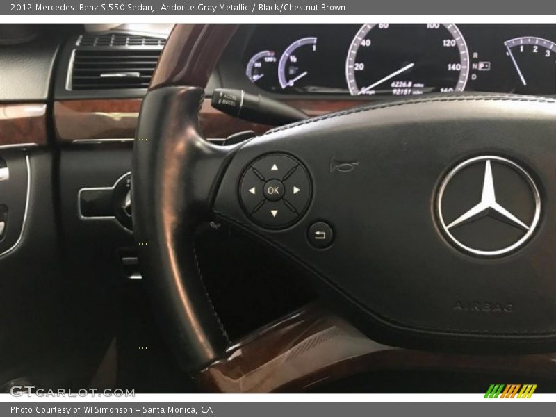 Andorite Gray Metallic / Black/Chestnut Brown 2012 Mercedes-Benz S 550 Sedan