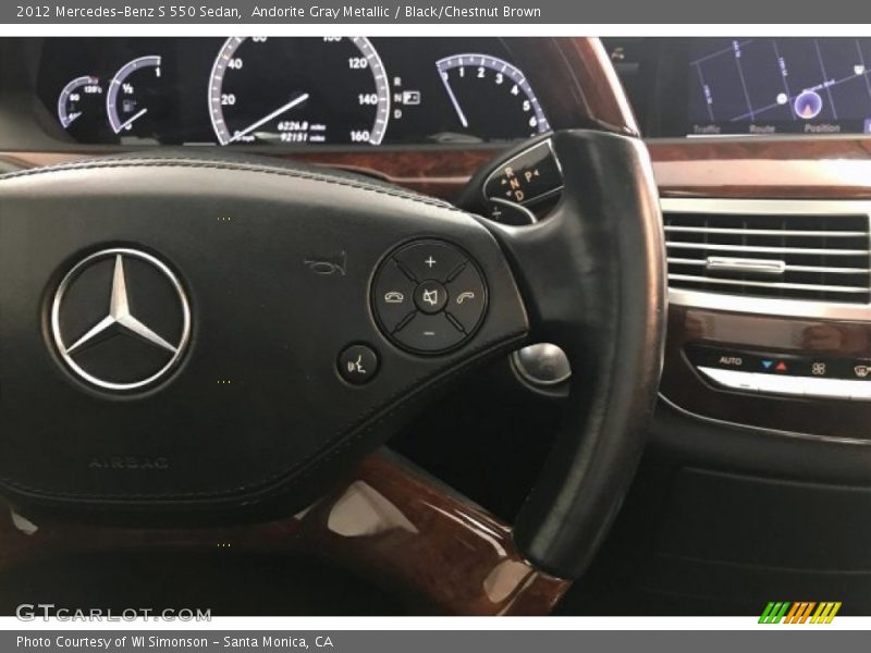 Andorite Gray Metallic / Black/Chestnut Brown 2012 Mercedes-Benz S 550 Sedan