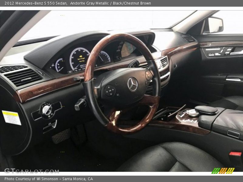 Andorite Gray Metallic / Black/Chestnut Brown 2012 Mercedes-Benz S 550 Sedan
