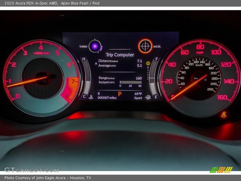Apex Blue Pearl / Red 2020 Acura RDX A-Spec AWD