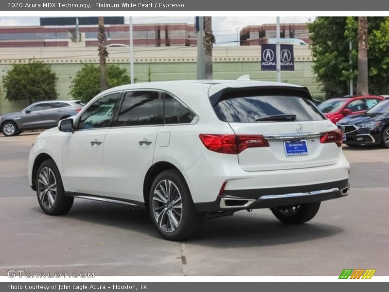 Platinum White Pearl / Espresso 2020 Acura MDX Technology