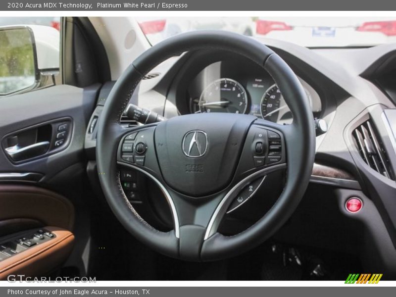Platinum White Pearl / Espresso 2020 Acura MDX Technology