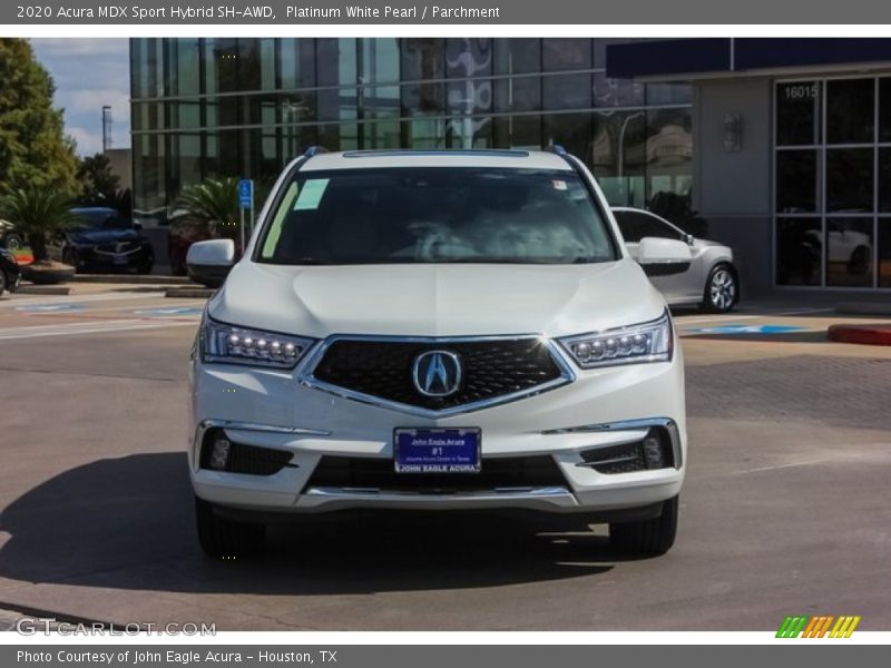 Platinum White Pearl / Parchment 2020 Acura MDX Sport Hybrid SH-AWD