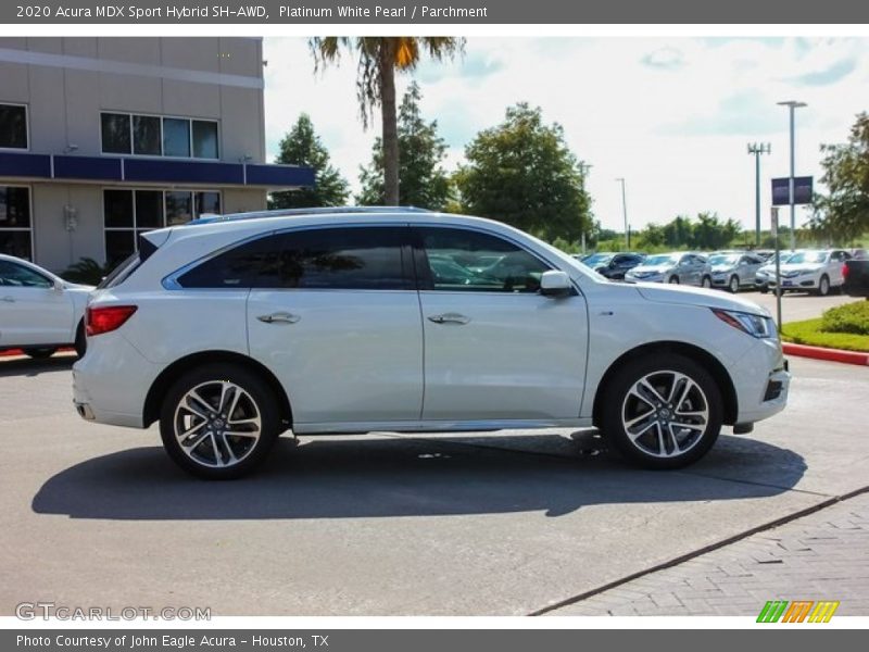 Platinum White Pearl / Parchment 2020 Acura MDX Sport Hybrid SH-AWD