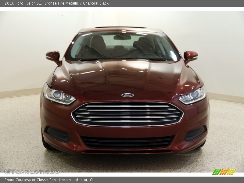 Bronze Fire Metallic / Charcoal Black 2016 Ford Fusion SE
