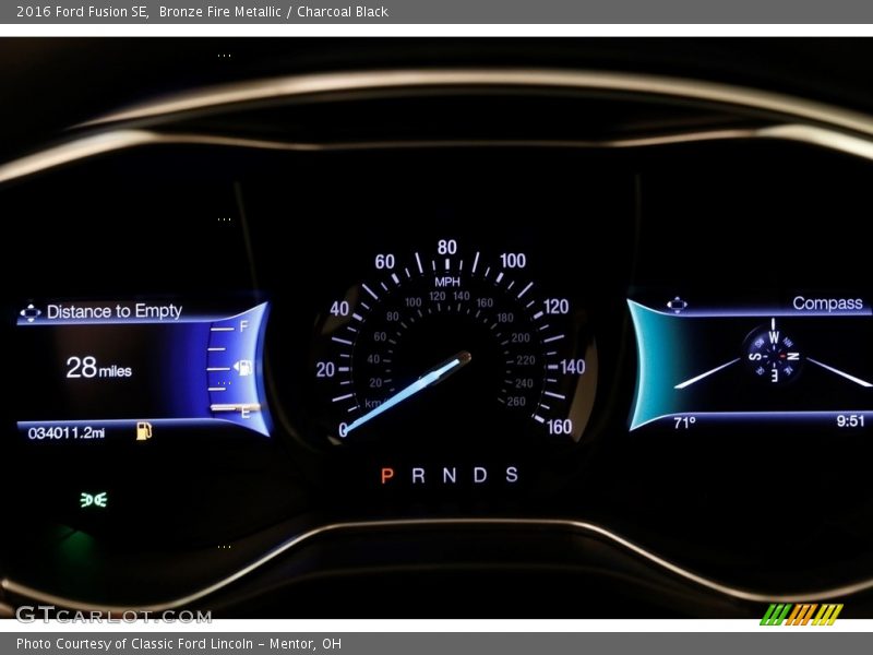 Bronze Fire Metallic / Charcoal Black 2016 Ford Fusion SE