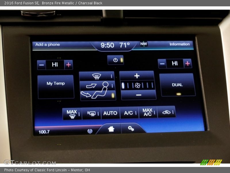 Bronze Fire Metallic / Charcoal Black 2016 Ford Fusion SE
