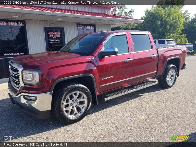 Crimson Red Tintcoat / Cocoa/Dune 2016 GMC Sierra 1500 SLT Crew Cab 4WD