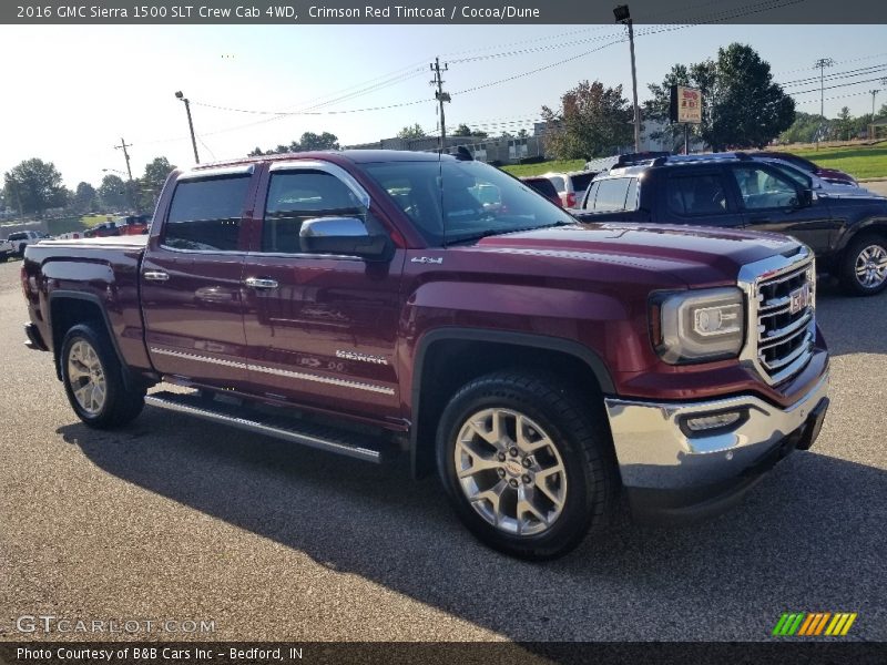 Crimson Red Tintcoat / Cocoa/Dune 2016 GMC Sierra 1500 SLT Crew Cab 4WD