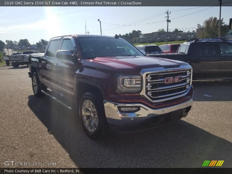 Crimson Red Tintcoat / Cocoa/Dune 2016 GMC Sierra 1500 SLT Crew Cab 4WD