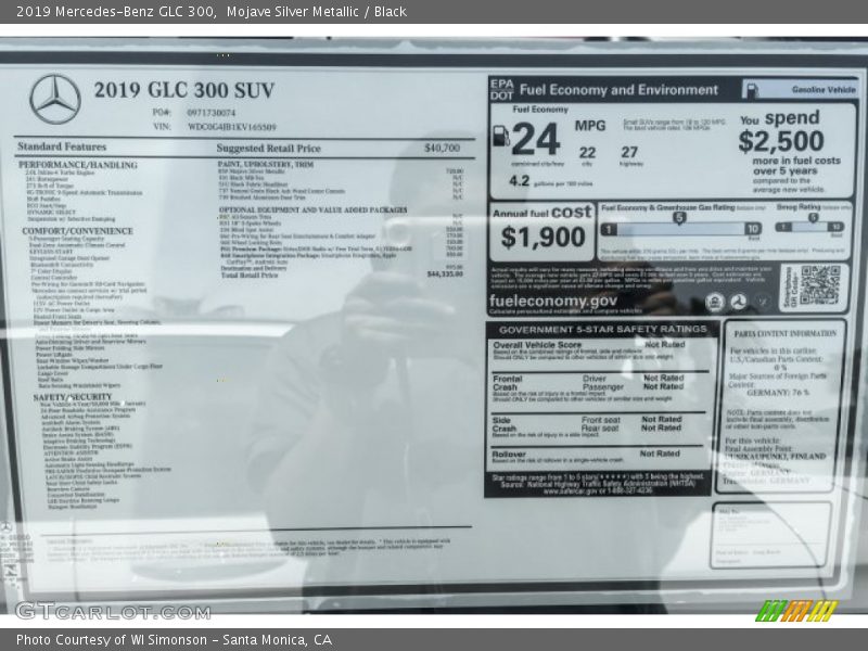Mojave Silver Metallic / Black 2019 Mercedes-Benz GLC 300