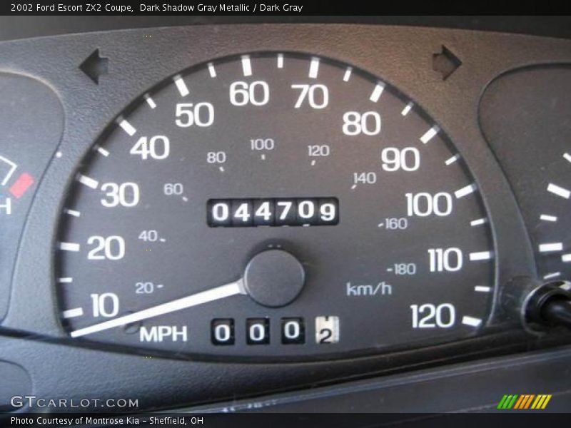 Dark Shadow Gray Metallic / Dark Gray 2002 Ford Escort ZX2 Coupe