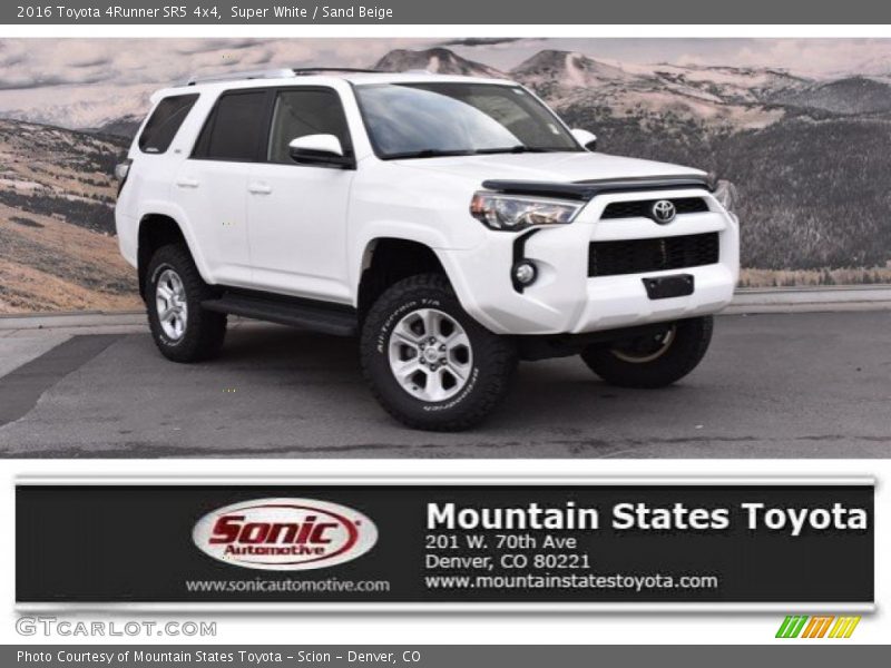 Super White / Sand Beige 2016 Toyota 4Runner SR5 4x4