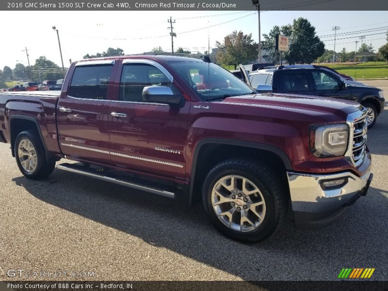 Crimson Red Tintcoat / Cocoa/Dune 2016 GMC Sierra 1500 SLT Crew Cab 4WD