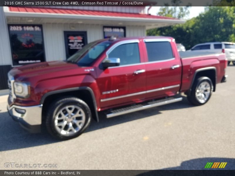 Crimson Red Tintcoat / Cocoa/Dune 2016 GMC Sierra 1500 SLT Crew Cab 4WD