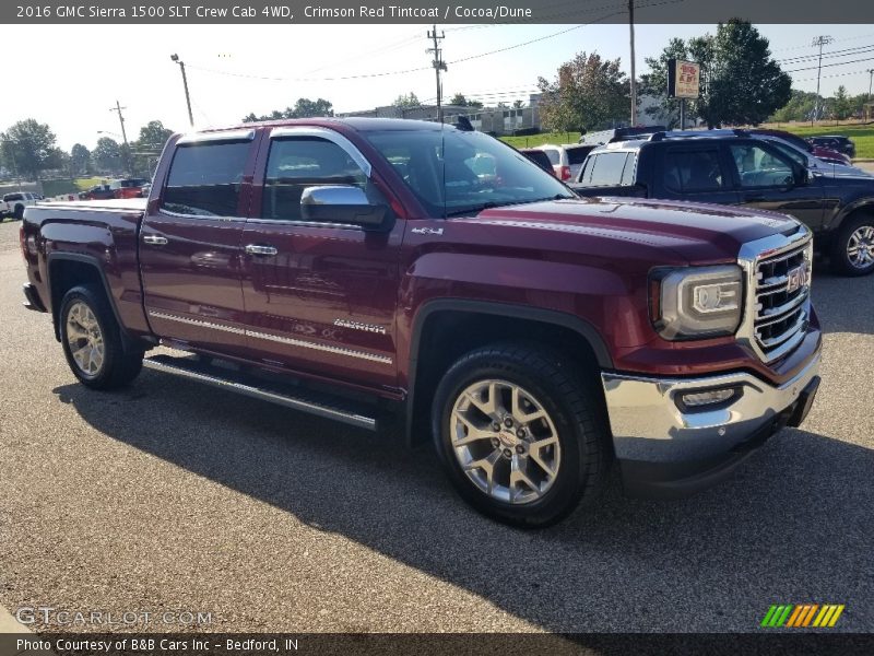 Crimson Red Tintcoat / Cocoa/Dune 2016 GMC Sierra 1500 SLT Crew Cab 4WD