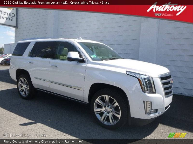 Crystal White Tricoat / Shale 2020 Cadillac Escalade Premium Luxury 4WD