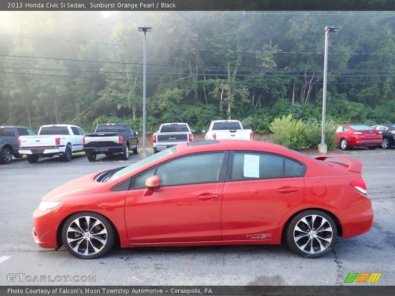 Sunburst Orange Pearl / Black 2013 Honda Civic Si Sedan