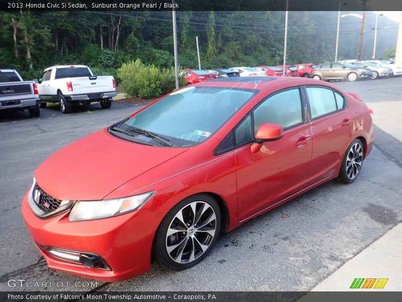 Sunburst Orange Pearl / Black 2013 Honda Civic Si Sedan